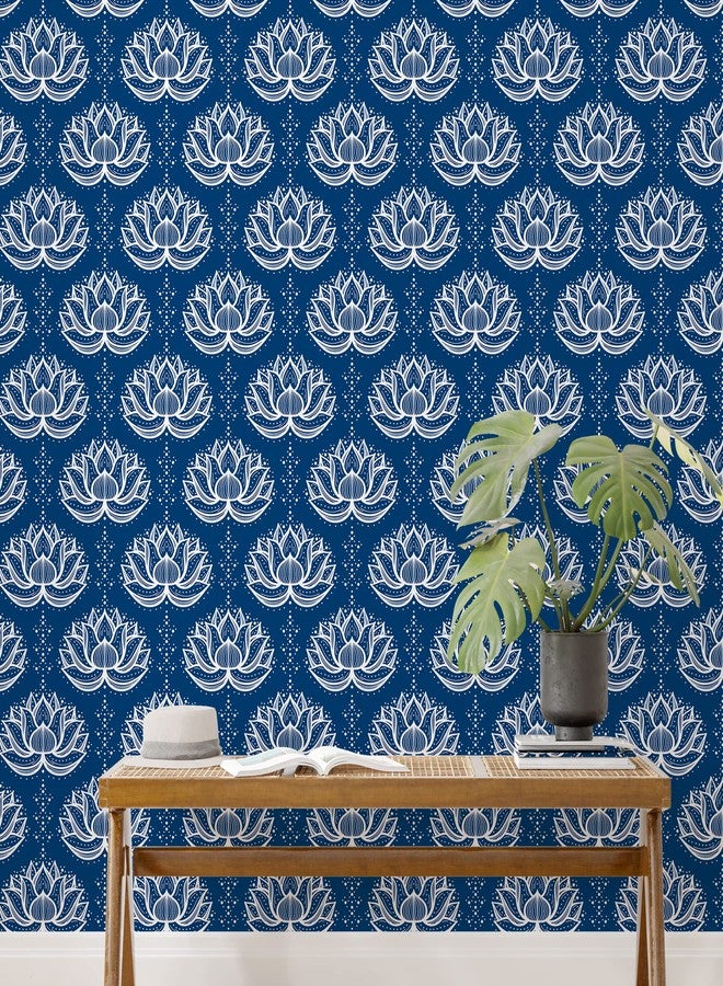 PAPER PLANE DESIGN Self-Adhesive Wallpaper Waterproof Theme Boho Wallpaper for Living Room Bedroom Office (Lotus Pattern) - Image 5